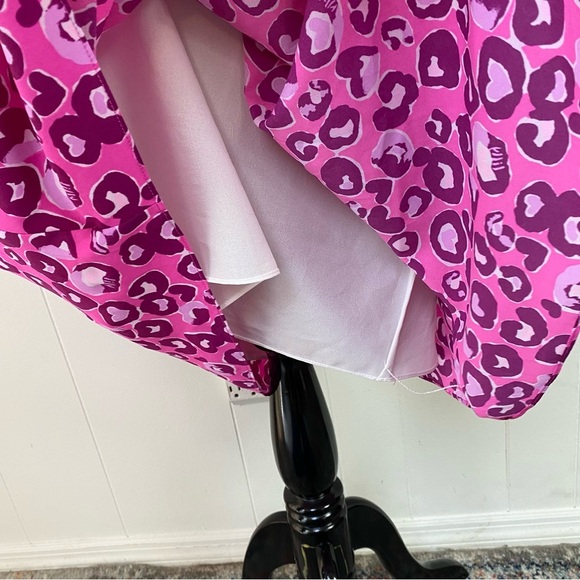 Lilly Pulitzer Brynnly Dress Mandevilla Pink Don't be a Cheetah Sz 8 Long Sleeve - Picture 13 of 16